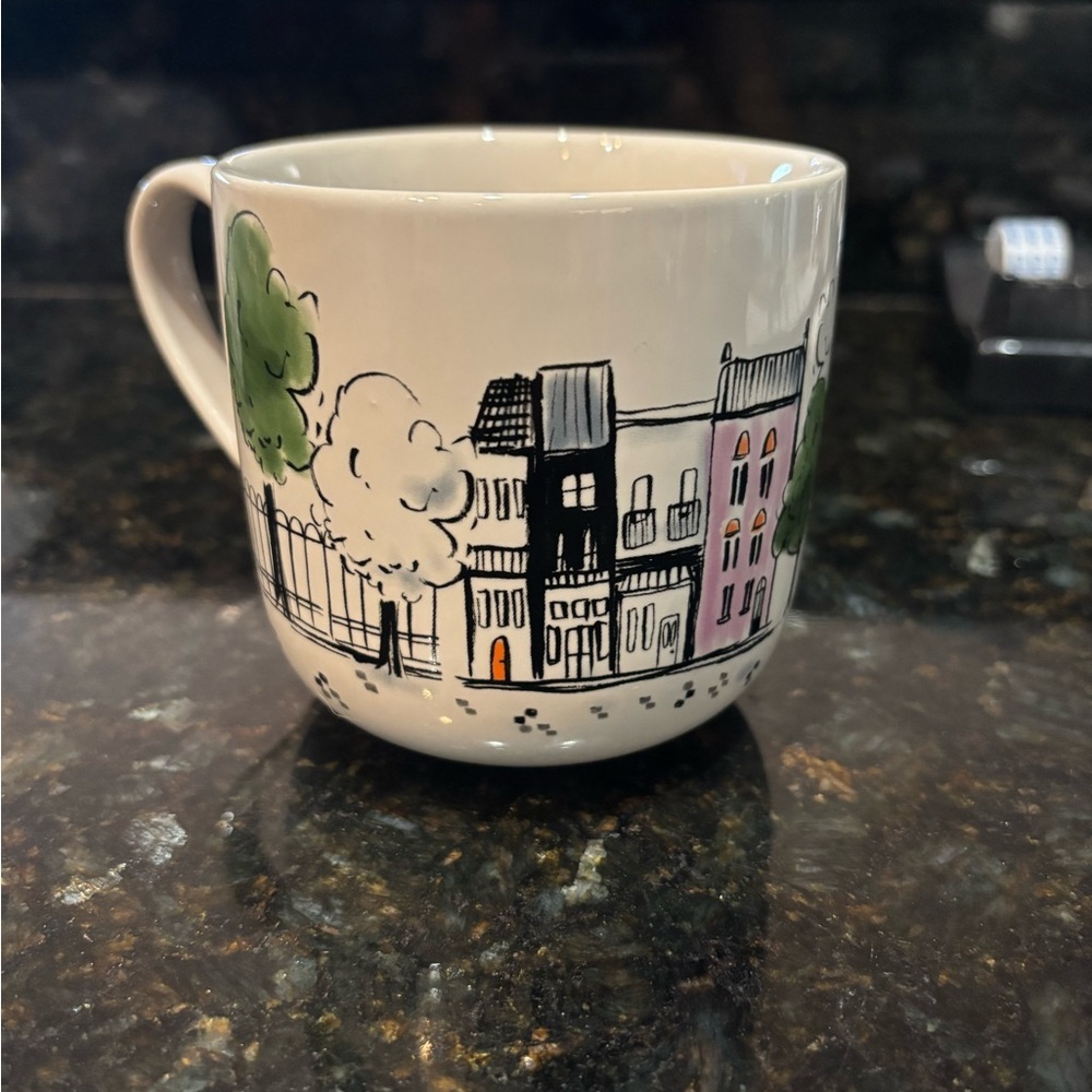 Sur La Table Illustrated Cityscape Mug Cabincore cottagecore coffee collectible